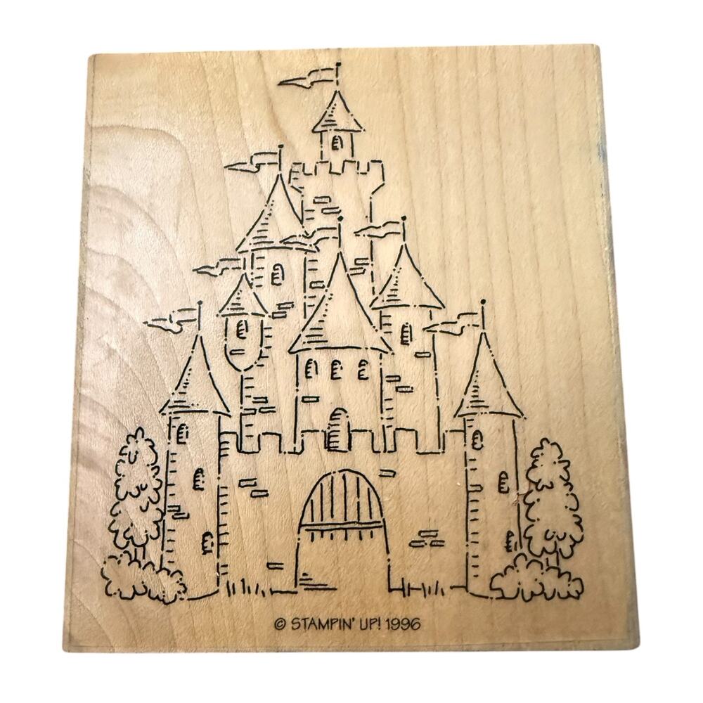 Stampin' Up! Vintage 1996 Castle Palace Large Crafting Rubber Stamp
